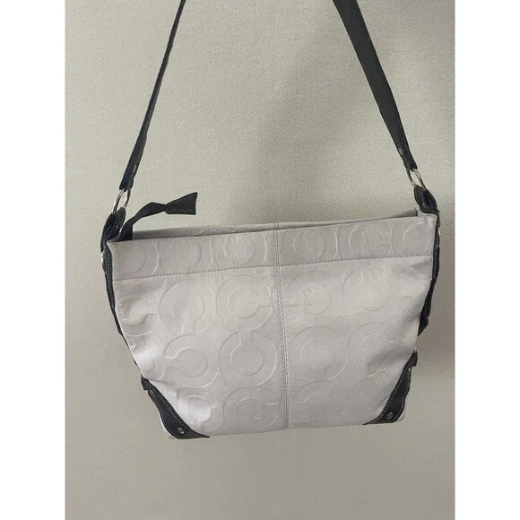 Coach Women’s White Shoulder Bag Dark Brown Strap Please Read - Picture 1 of 16